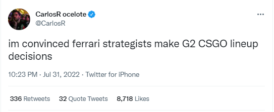G2老板：我确信是法拉利的战术家们做出了G2的决策
