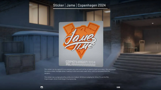 Jame展示哥本哈根Major签名贴纸 再现经典Jame Time
